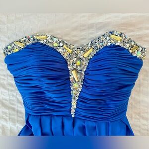 Royal Blue Strapless Prom Gown